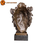 Sculpture Tête de Lion Bronze de face