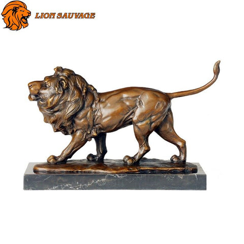Statue Lion Rugissant Bronze