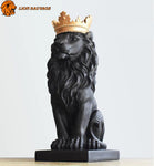 Statue Lion Noir de profil