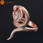 Bague Acier Serpent Cobra Africain Lion Sauvage 