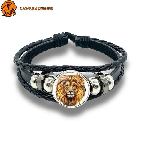 Bracelet Lion Attitude Cuir