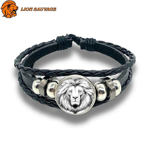 Bracelet Lion Audace Cuir