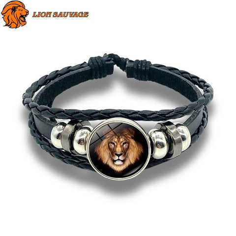 Bracelet Lion Conspiration Cuir