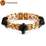 Bracelet Acier Lion Association Puissante