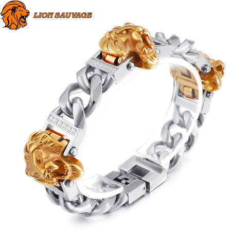Bracelet Lion Association Rugissante Acier