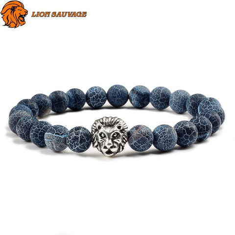 Bracelet Lion Bleu Perles