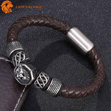 Bracelet Lion Criniere en cuir