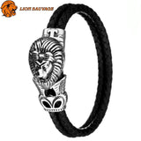 Bracelet Lion Gitan en Cuir