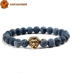 Bracelet Lion Marbre Bleu Perle