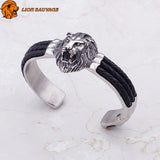 Bracelet Lion Noir acier de qualite
