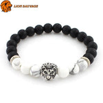 Bracelet Lion Noir et Blanc Perles