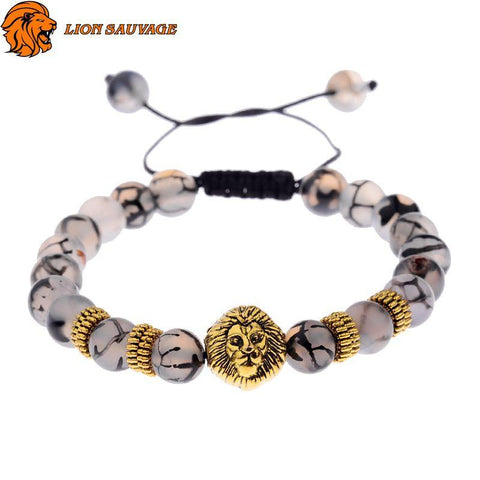 Bracelet Lion Shamballa en Perles