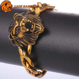 Bracelet Roi Lion Or en acier chirurgical