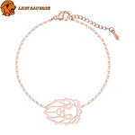 Bracelet Signe Lion Rose en Acier
