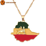 Collier Lion Éthiopien Tricolore en Acier