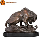 Détails de la Statue Lion Bronze