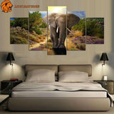 Peinture Éléphant Africain accroché sur le mur