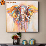 Peinture Éléphant Aquarelle dans caisse américaine