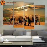 Peinture Éléphant Safari accroché dans le salon