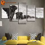 Peinture Éléphant Savane sur le mur