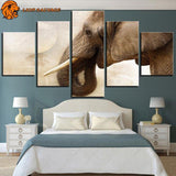 Peinture Éléphant Trompe sur le mur de la chambre
