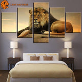 Peinture Lion Afrique comme tête de lit