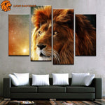 Peinture Lion Ascendant accrochée dans le salon