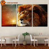 Peinture Triptyque Lion accroché au mur