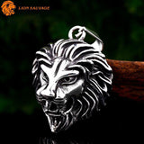 Pendentif du Collier Tête de Lion Argenté Acier
