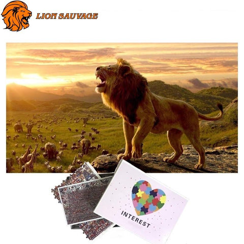 Puzzle Lion - Animaux - Peinture à l'huile - Arc-en-ciel - Puzzle - Puzzle  1000 pièces