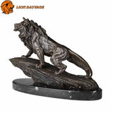 Sculpture Lion Marbre Ovale de profil