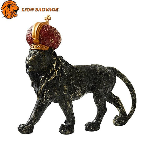 Sculpture Lion Couronne de Lion Sauvage 