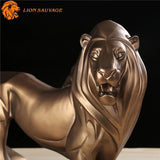 Statue Lion Posture Féline de face
