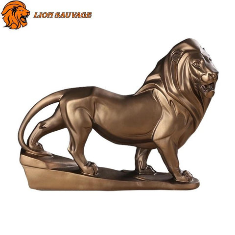 Statue Lion Posture Féline de Lion Sauvage 