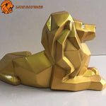 Statue Lion Origami Or de profil