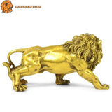 Statuette Cuivre Lion de cote