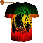 Tee Shirt Lion Rastafari en coton