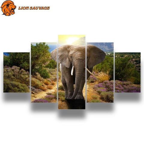 Tableau Éléphant Africain dans un cadre