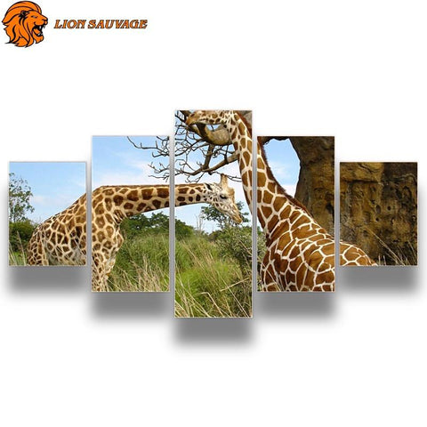 Tableau Girafe Afrique sur cadre