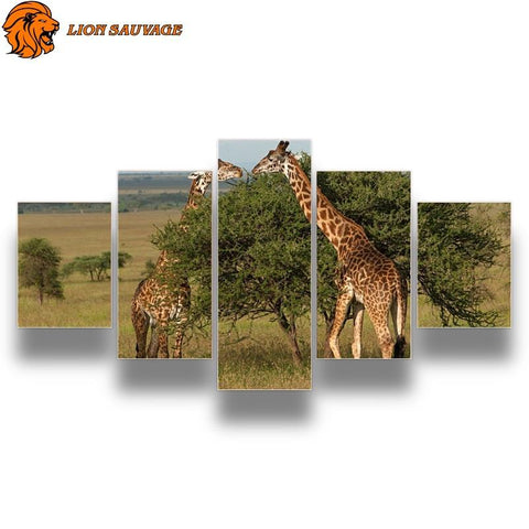 Tableau Girafe Savane avec cadre