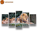 Tableau Lion Famille avec cadre