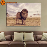 Tableau Roi Lion sur mur du salon