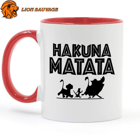 Tasse Lion Hakuna Matata Rouge