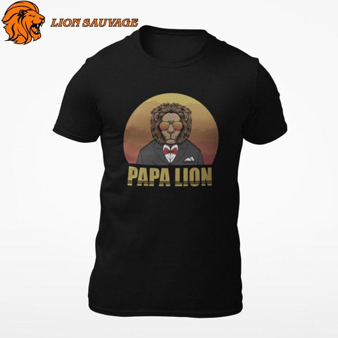 T-Shirt Lion Papa Lion Sauvage