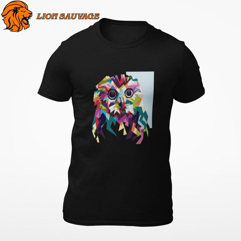 T-shirt Hibou Multicolore en coton