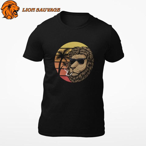 T-shirt Lion Détente en coton