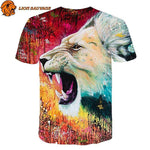 T-Shirt Lion Imprime en coton