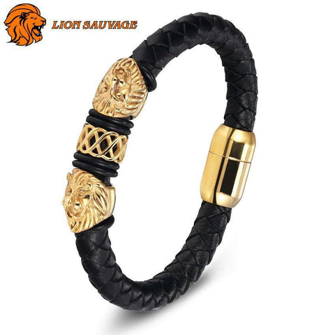 Bracelet Constellation Lion cuir 