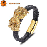 Bracelet Signe Lion en cuir 