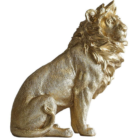 Statue Lion<br> Doré Résine